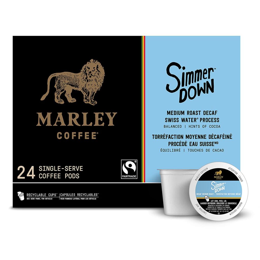 Simmer Down Organic Swiss Water Decaf - Marley Coffee - Beans & Ground